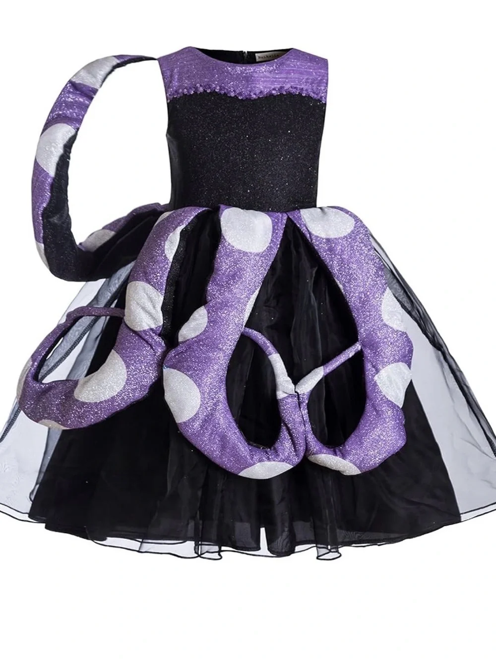 Ursula Purple and Black Sparkle Costume Dress for Kids